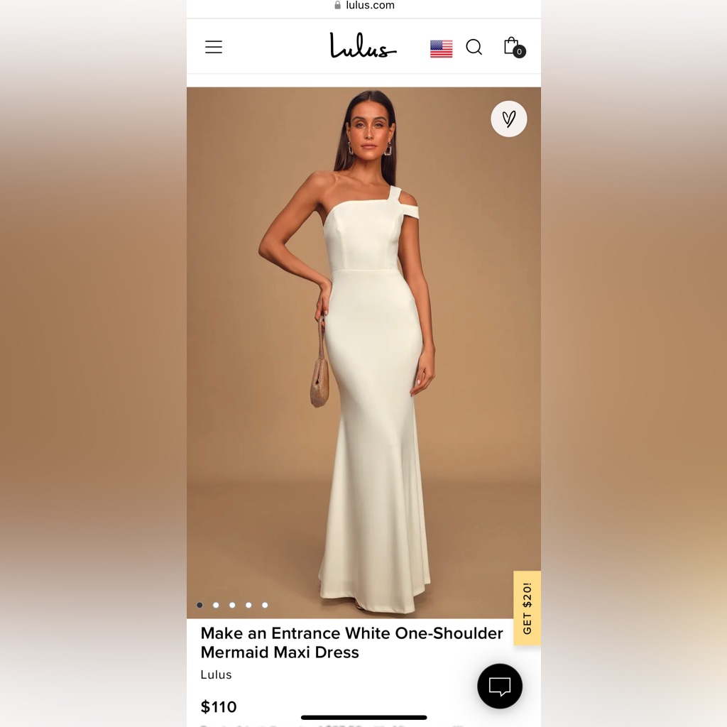 Lulu’s White One Shoulder Mermaid Bridal | Bridesmaid Dress
